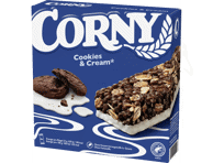 Javainiai CORNY, sausainių ir grietinėlės skonio, 138 g