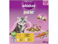 Sausas kačių ėdalas WHISKAS JUNIOR su višt 800G