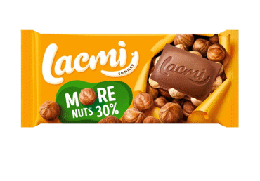 Pieninis šokoladas LACMI su neskaldytais lazdynų riešutais, 90 g