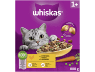 Sausas kačių ėdalas WHISKAS su vištiena 800G