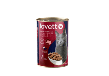 Konservuotas kačių ėdalas LOVETT su jautiena, 415 g