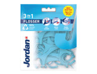 Dantų siūlas JORDAN 3 IN 1 su laikikliu, 50 vnt.