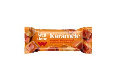 Glaistytas varškės sūrelis WELL DONE su karamele, 22 % rieb., 45 g