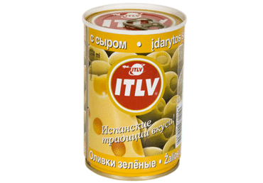 Žaliosios alyvuogės ITLV su sūrio įdaru, 300 g Žaliosios alyvuogės ITLV su sūrio įdaru, 300 g