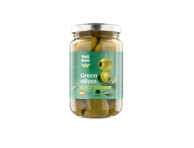 Didelės žaliosios alyvuogės be kauliukų WELL DONE, 340 g