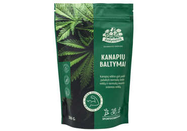 Kanapių sėklų baltymai (milteliai) ŽOLYNĖLIS, 300 g