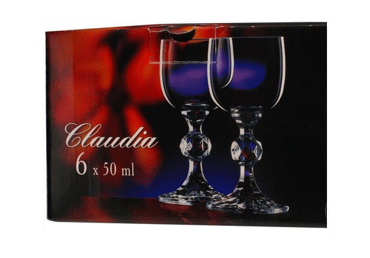 Stikliukai BOHEMIA CLAUDIA, 50 ml, 6 vnt., 6 vnt. - 1