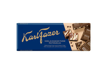 Šokoladas KARL FAZER su vanilės, kakavos skonio gabalėliais, 180 g