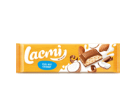 Pieninis šokoladas LACMI su migdolais ir kokosų kremu, 280 g