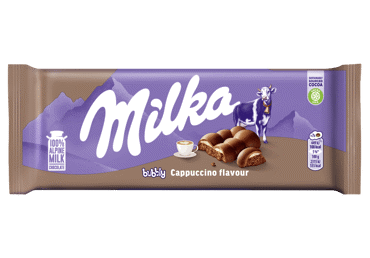 Pieninis šokoladas MILKA BUBBLY CAPPUCCINO, 97 g