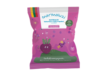 TRAPUKAI Kukurūzų, lęšių su burokėliais - 36 mėn, 30g MARMALUZI - 2