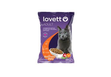 Sausas kačių ėdalas LOVETT su paukštiena, jautiena, žirneliai, 800 g