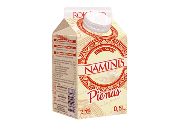 NAMINIS pienas, 2, 5 % rieb., 500 ml