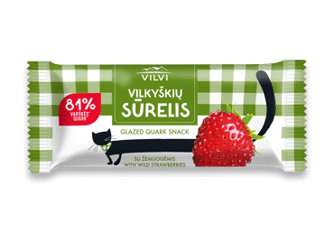 Glaist. VILKYŠKIŲ varškės sūrelis su žemuogėmis, 23 % rieb., 40 g