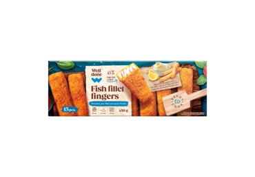 Šaldyti žuvų filė piršteliai WELL DONE, 450 g