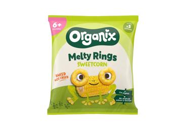 Ekologiški saldžiųjų kukurūzų žiedai ORGANIX, nuo 7 mėn., 20 g