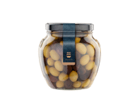 Konservuotas Viduržemio jūros regiono alyvuogių mišinys WELL DONE PREMIUM, (su kauliukais), 1.6 kg