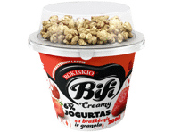 Valgom. ROKIŠKIO jogurtas BIFI su braškėmis, granola, 6 %, 200 g