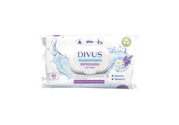 Drėgnosios servetėlės DIVUS su vitaminu C, 80 vnt.