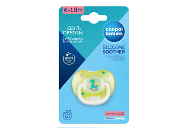 Silikoninis simetrinis čiulptukas CANPOL BABIES, 6-18 mėn., 1 vnt. - 2