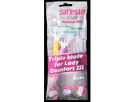 Vienkartiniai skustuvai SIRENA Lady Comfort III Bag 5, 5 vnt.