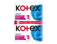 Higieniniai paketai Kotex Ultra Soft Night 12vnt