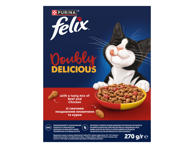 Sausas kačių pašaras FELIX Doubly Delicious su jautiena ir vištiena, 270 g