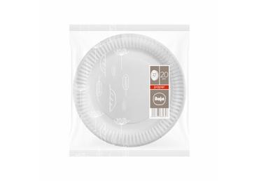 Vienkartinės lėkštės ILAJA WHITE, 23cm 20vnt.