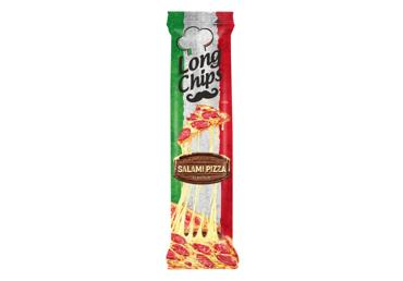 Traškus užkandis LONG CHIPS, saliamio picos skonio, 75 g