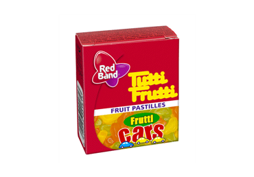 Vaisiniai kramtomieji saldainiai TUTTI FRUTTI CARS, 15 g