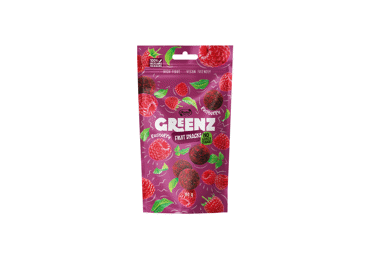 Vaisių užkandžiai su avietėmis GREENZ RASPBERRY, 80 g