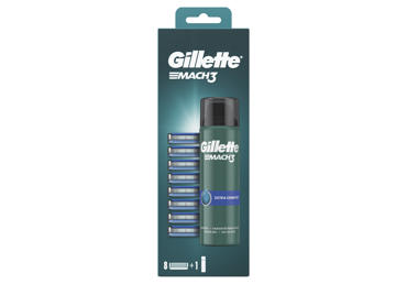 Skustuvo galvutės Gillette MACH 3, + sk.gelis 200ml, 8 vnt