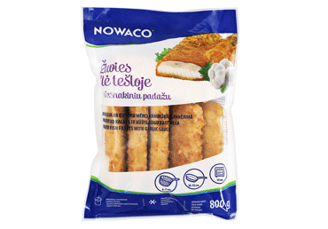 Šaldyta žuvų filė su tešlos plutele NOWACO su česnak. padažu, 800 g