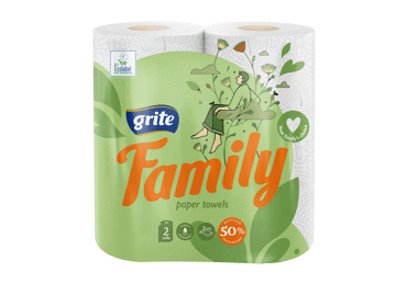 Popieriniai rankšluosčiai GRITE FAMILY (2 sluoksnių), 2 vnt.