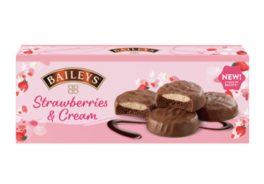Sausainiai BAILEYS su braškių įdaru, 128 g