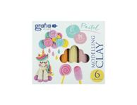 Plastilinas 6 pastelinių spalvų