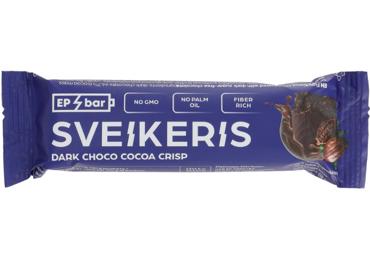 Batonėlis SVEIKERIS su juoduoju šokoladu, 50 g