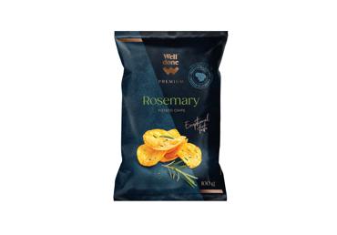 Bulvių traškučiai WELL DONE PREMIUM su rozmarinais, 100 g