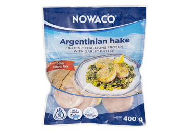 Šaldyta argentininių lydekų filė NOWACO su česnak. sviestu, 400 g