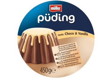 Šokoladinis pudingas MÜLLER su vanilės užpilu, 23 % rieb., 450 g - 1