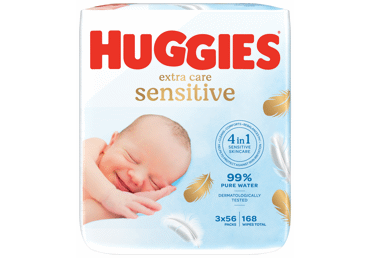 Drėgnosios kūdikių servetėlės HUGGIES PURE EXTRA CARE SENSITIVE, 168 vnt.