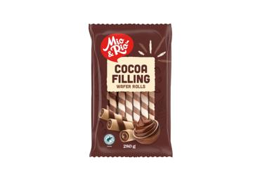 Vafliniai šiaudeliai su šokolado skonio įdaru MIO&RIO, 280 g