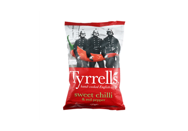 Traškučiai TYRRELL'S, saldaus aitr. ir saldžiųjų paprikų sk., 150 g