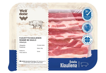 Šviežia plonai pjaustyta kiaulienos šoninė WELL DONE, 300 g