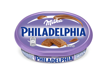 Tepamasis sūris PHILADELPHIA MILKA su šokoladu, 13% RSM, 175 g