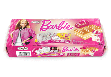 Biskivitiniai batonėliai BARBIE, 250 g