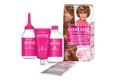 L'Oreal Paris Casting Creme Gloss pusiau ilgalaikiai plaukų dažai be amoniako, 634 - 2