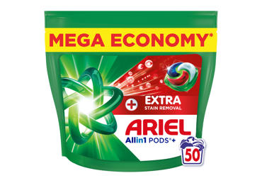 Skalbimo kapsulės ARIEL Extra Stain Removal, 50 skalbimų