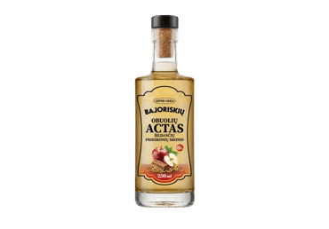 Šildančių prieskonių skonio BAJORIŠKIŲ obuolių actas, 6 %, 250 ml