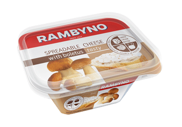 Lydytas RAMBYNO tepamasis sūrelis su baravykais, 50% rieb., 175 g